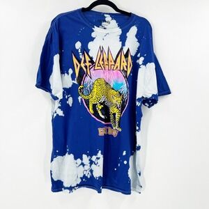 NWOT Def Leppard Hysteria Bleach Tie Dye Band T-Shirt - 2XL Rock Concert Tee‎